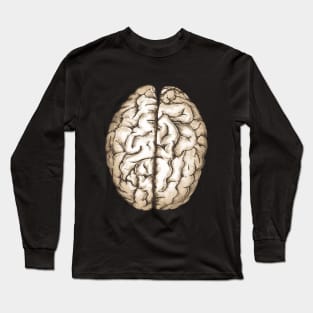 Brain human anatomy,vintage style, mental, watercolor Long Sleeve T-Shirt